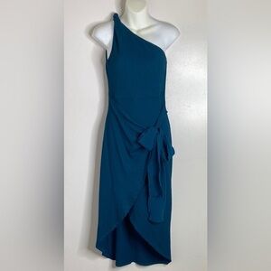 SHEIN Blue One-Shoulder Asymmetrical Cocktail Dress